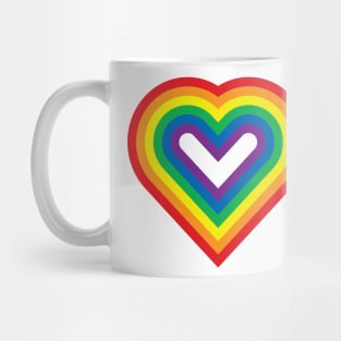 Rainbow Heart Shaped Striped Pattern Mug